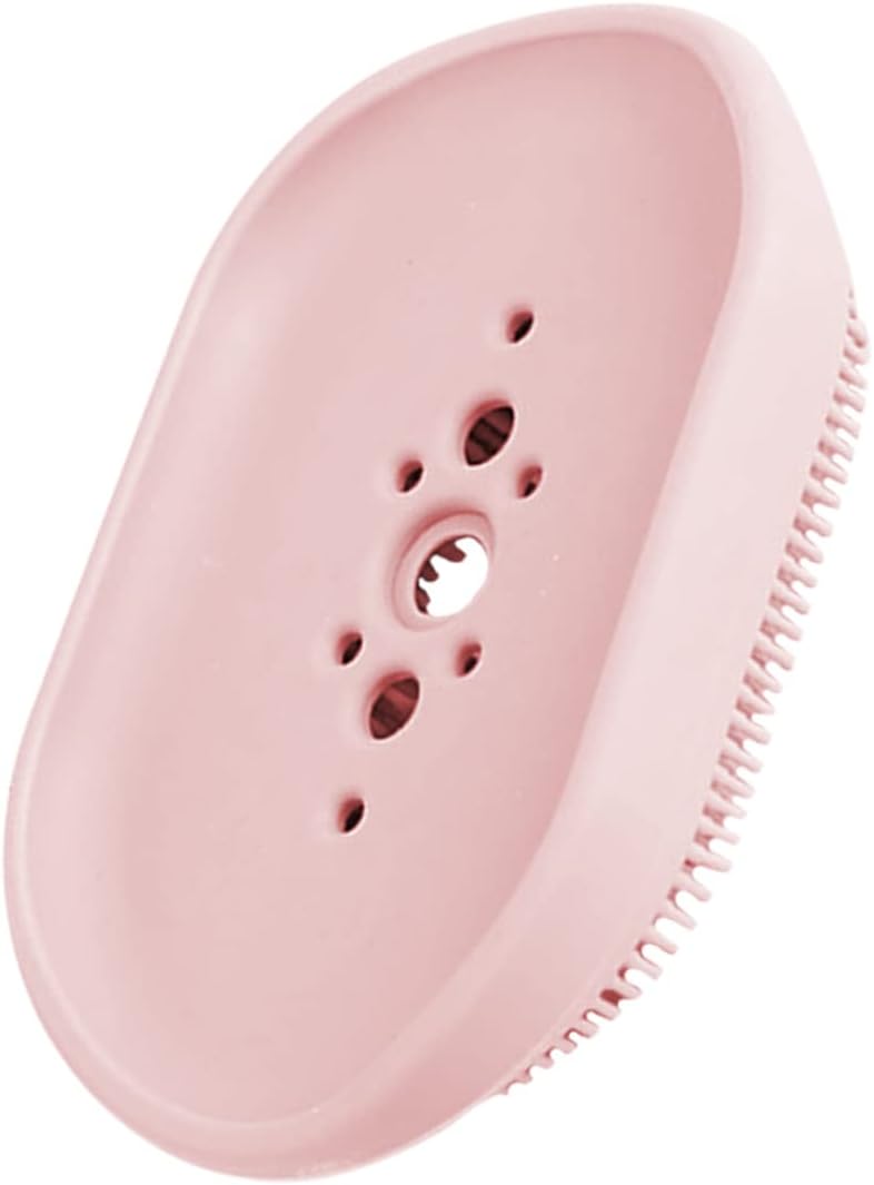 ABOOFAN Self Draining Soap Dish Holder Pink