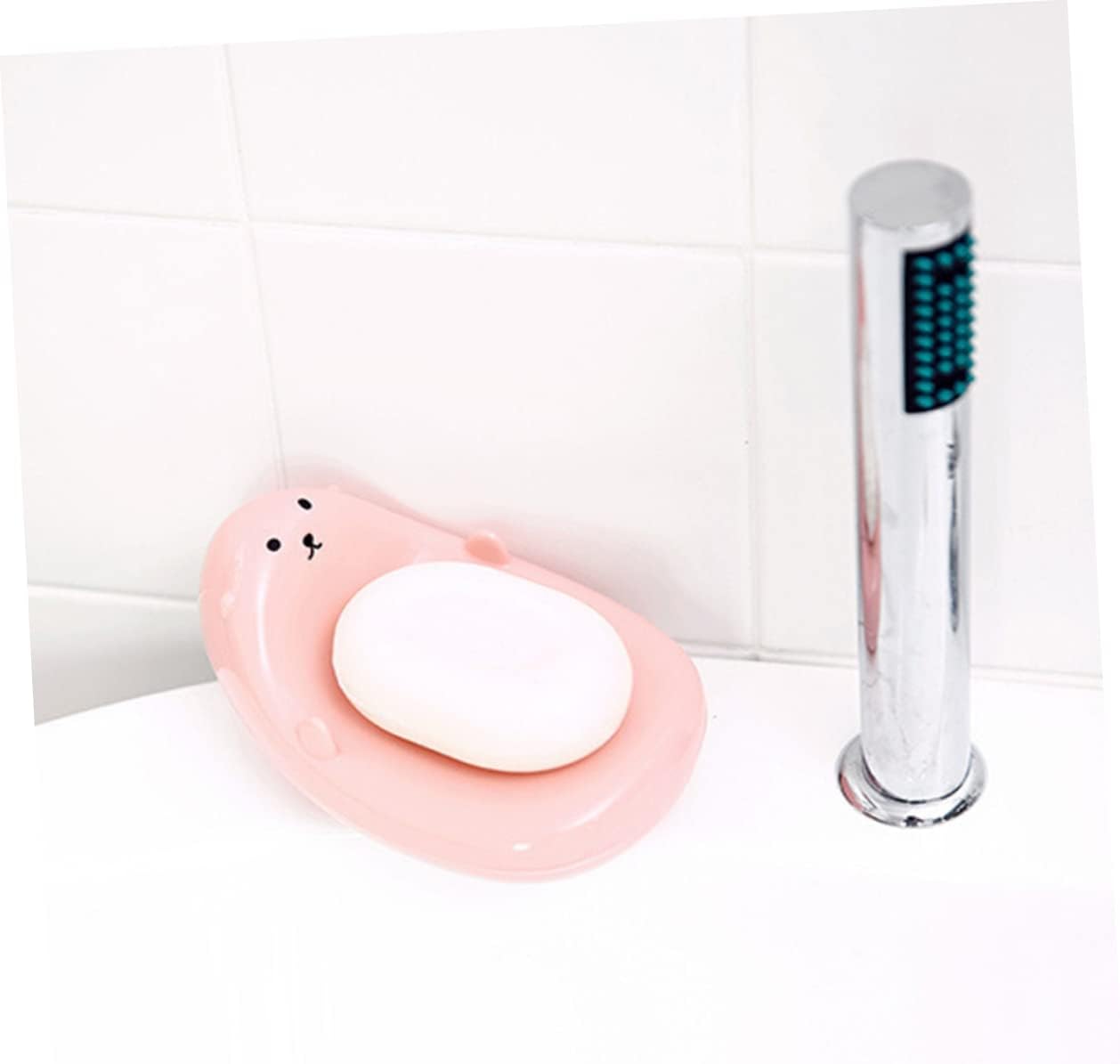 LIFKOME Heart Shaped Soap Dish Drainer Holder for Travel and Bathroom Use