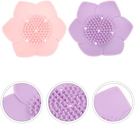 LIFKOME 2 Pack Elegant Silicone Soap Dishes for Bathroom and Kitchen