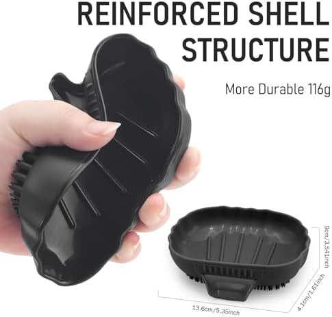 Mabnuby Black Silicone Soap Dish with 25 Waterfall Slope