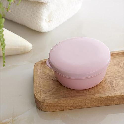 Portable Soap Dish with Lid for Travel and Home Use Pink