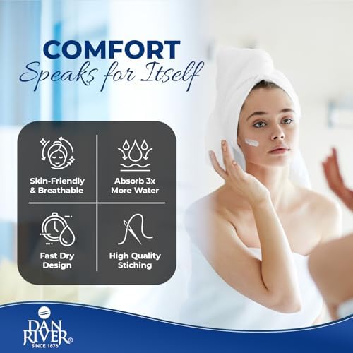 DAN RIVER 4 Pack Bath Towels 22x44 Inches