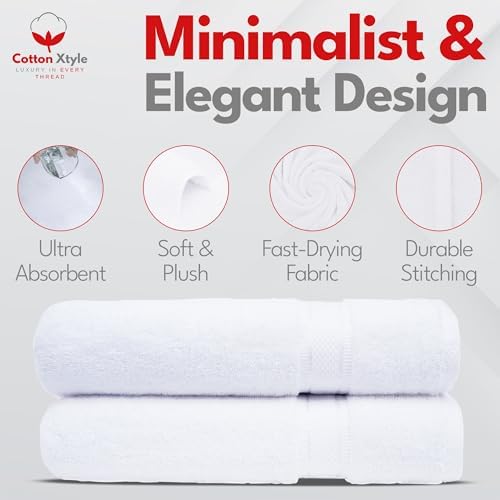 Cotton Xtyle Luxury 100 Cotton Bath Towels Pack of 2