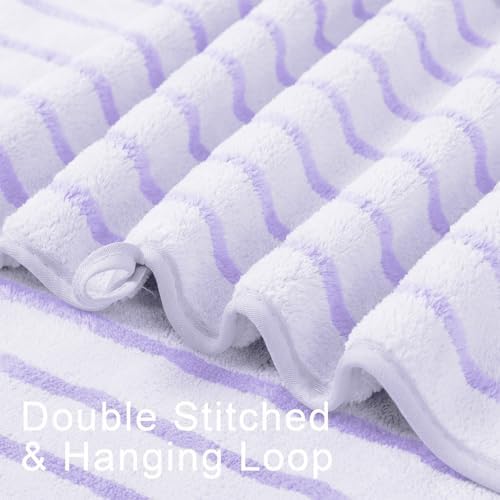 Mistyrose Bath Towels Set 4-Pack Purple 35x70 Microfiber