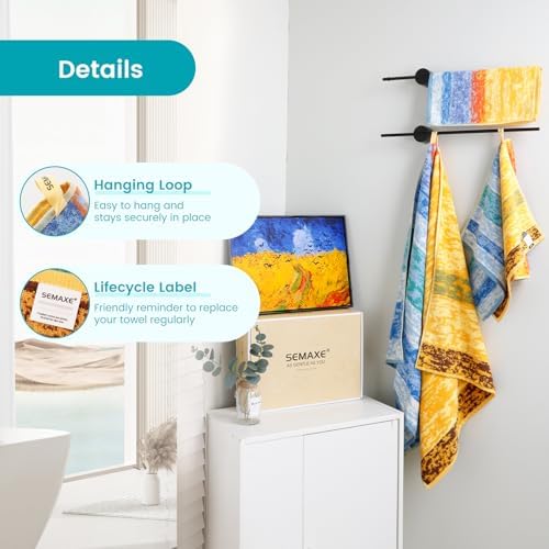 SEMAXE 6-Piece Colorful Bathroom Towel Set