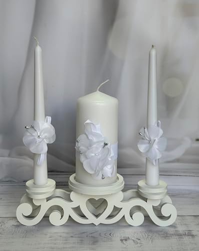 Magik Life Unity Candle Set - White Wedding Unity Candles