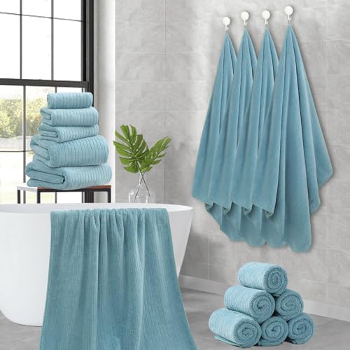 Hailea 18 Piece Family Bath Towel Set - Turquoise