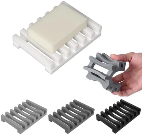 Self Draining Silicone Soap Dish Holder - Black