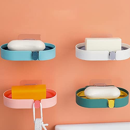 VALINK Wall-Mounted Soap Dish with Hooks and Drain Pan