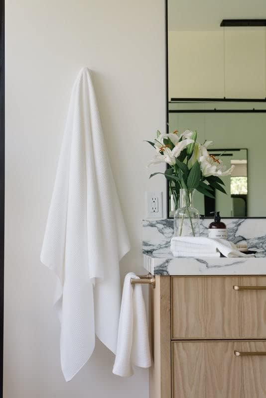 Cozy Earth Waffle Bath Towels 2 Pack - 30 x 58 Inches