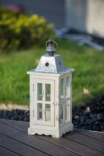 Strawberry Fairy Decorative Candle Lantern with Whitewashed Finish