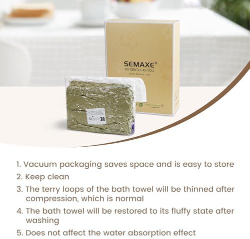 SEMAXE 4-Pack Luxury Bath Towels 55x27 Grey 1