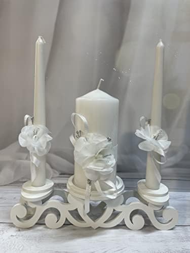 Magik Life Unity Candle Set - White Wedding Unity Candles
