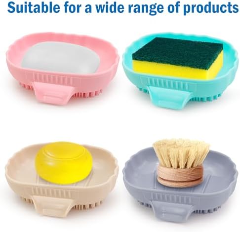 Mabnuby Black Silicone Soap Dish with 25 Waterfall Slope