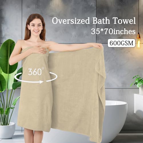 Hailea 4-Pack Bath Towels Set - 35x70 Inches
