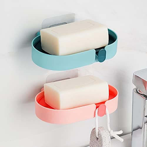 VALINK Wall-Mounted Soap Dish with Hooks and Drain Pan
