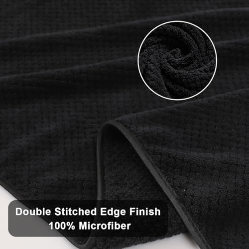 Hailea 4-Pack Black Bath Towels Set 35x70 Inches