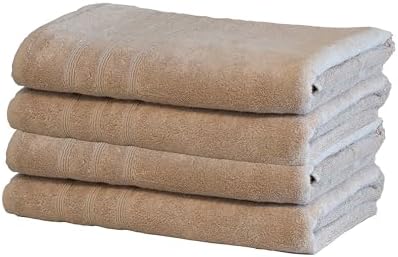 Mosobam Luxury Turkish 4-Piece Bath Towel Set Light Taupe
