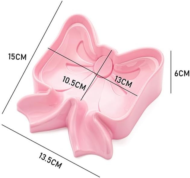 Menivi Soap Dish Bowknot Holder Pink