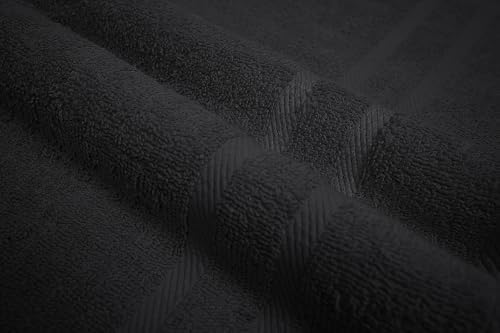 Looperry 6 Pack Small Black Bath Towels - 100 Cotton 23x46