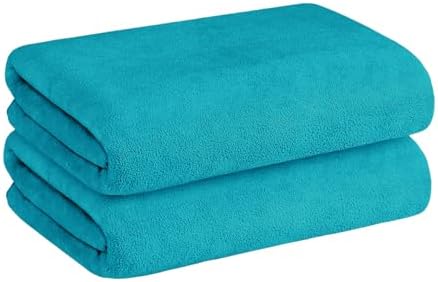 JML Microfiber Bath Towel Set 2 Pack - Soft Absorbent Quick Drying Teal