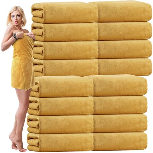 16 Pack Microfiber Bath Towels - Soft Absorbent Extra Large
