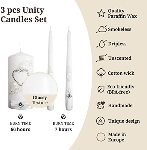 VABA Family Marriage Unity Candle Set for Wedding Ceremony