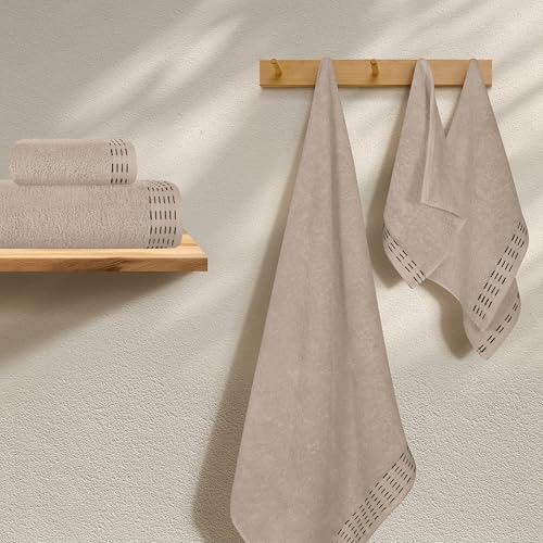 Ultra Soft 6 Pack Cotton Towel Set - Tan