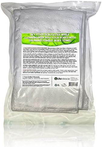 Life Miracle Nano Towels Body Bath Shower Towel - 20 x 40 Grey