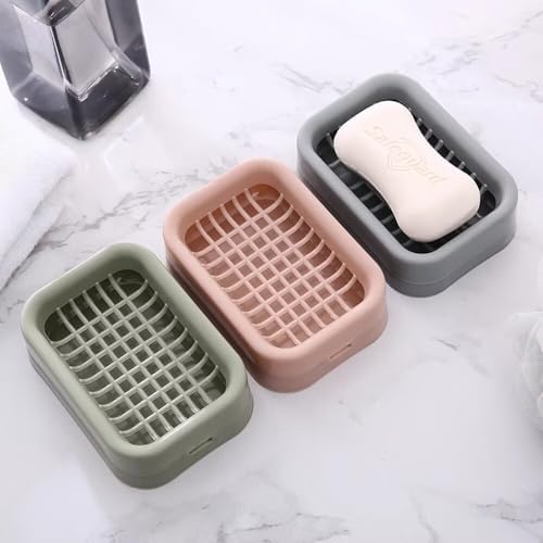 Travel Soap Dish with Lid - Portable Bamboo Soap Holder - Pink