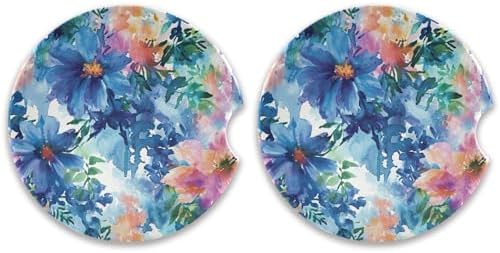Wild Flower Car Cup Holder Coasters 2 Pack