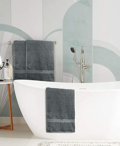 SIMPLI-MAGIC Bath Towels 24x46in Gray 6-Pack