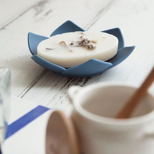 Curfair Pink Lotus Soap Dish with Non-Slip Base