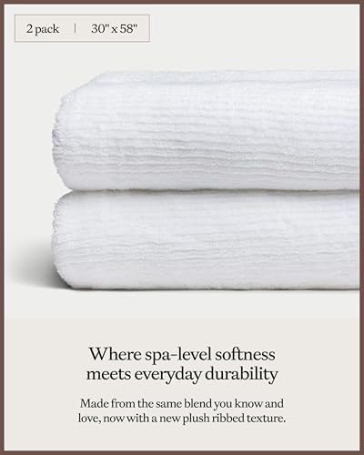 Cozy Earth Ribbed Bath Towel Set 2 Pack