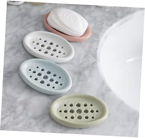 Ciieeo Oval Silicone Soap Dish Drainer Holder
