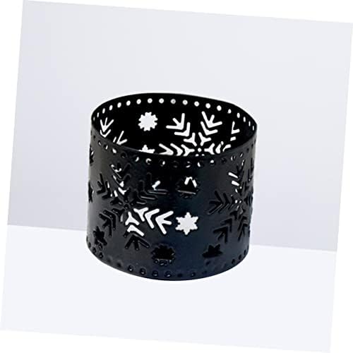 Unique Iron Christmas Candle Holder with Snowflake Pattern