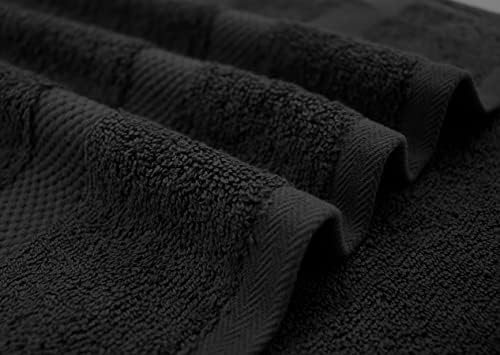 DAN RIVER 100 Cotton Bath Towels 27x54 Black 4-Pack