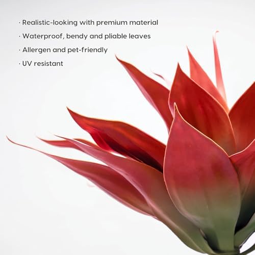 Velener Red Fake Agave Plant 22 Inches Set of 1 1