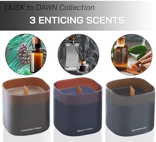 Set of 3 Scented Soy Candles Dusk to Dawn Collection