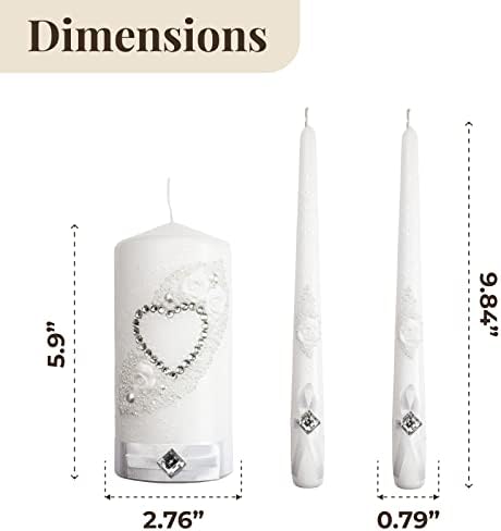 VABA Family Marriage Unity Candle Set for Wedding Ceremony