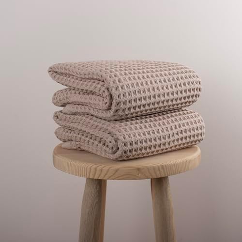 Pskl 100 Turkish Cotton Waffle Bath Towels - Pack of 2