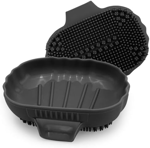 Mabnuby Black Silicone Soap Dish with 25 Waterfall Slope
