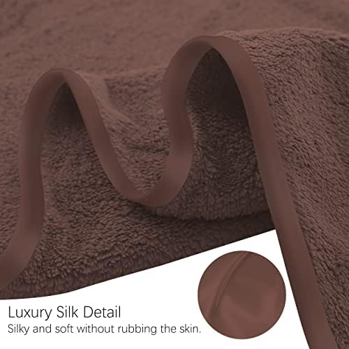 TENSTARS Silk Hemmed Microfiber Bath Towels - 16x28 Inch Set of 6