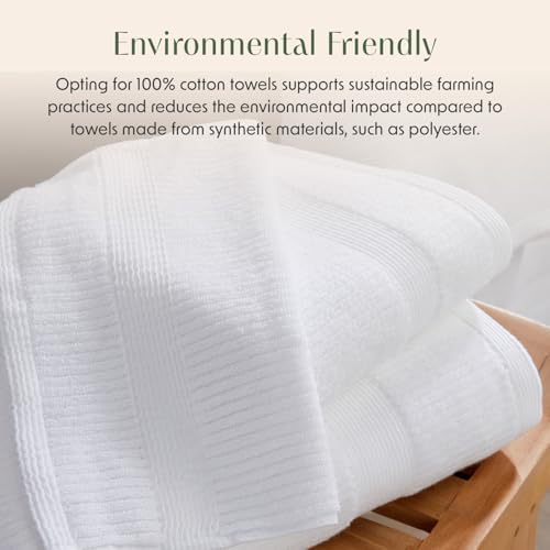 Springtree Home White Bath Towels Set of 6