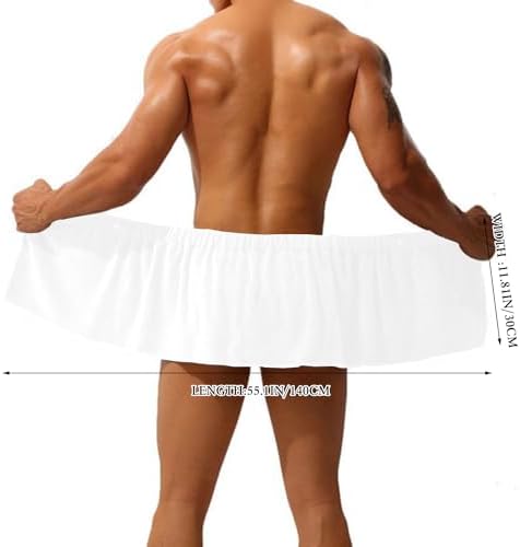 Men Boys Adjustable Microfiber Bath Towel Wrap White