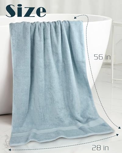 Cleanbear 2 Pack Bath Towels Light-Gray Light-Green