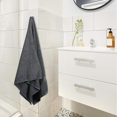 UrbAmerican Extra Large Bath Towels Pack of 4 - 30x60in 100 Cotton Grey