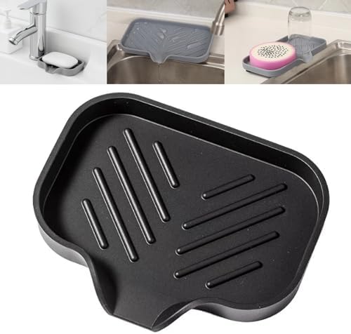 Silicone Soap Drainer with Drain Bar Soap Holder for Shower Counter