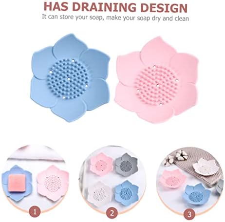 Amosfun 2pcs Silicone Soap Drainage Holders for Bathroom