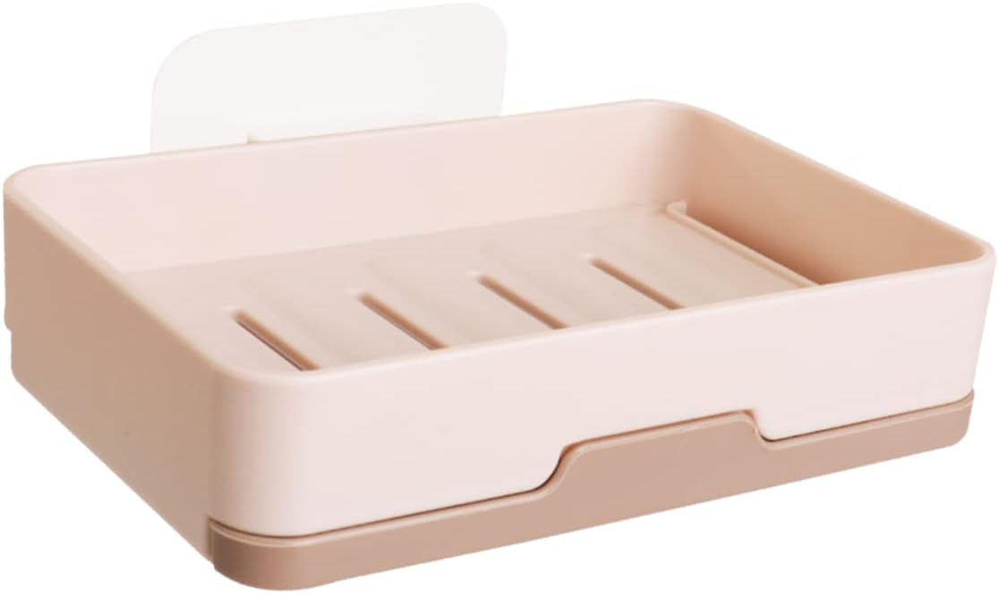 Wall-Mounted Khaki Soap Dish Holder Single Layer Draining